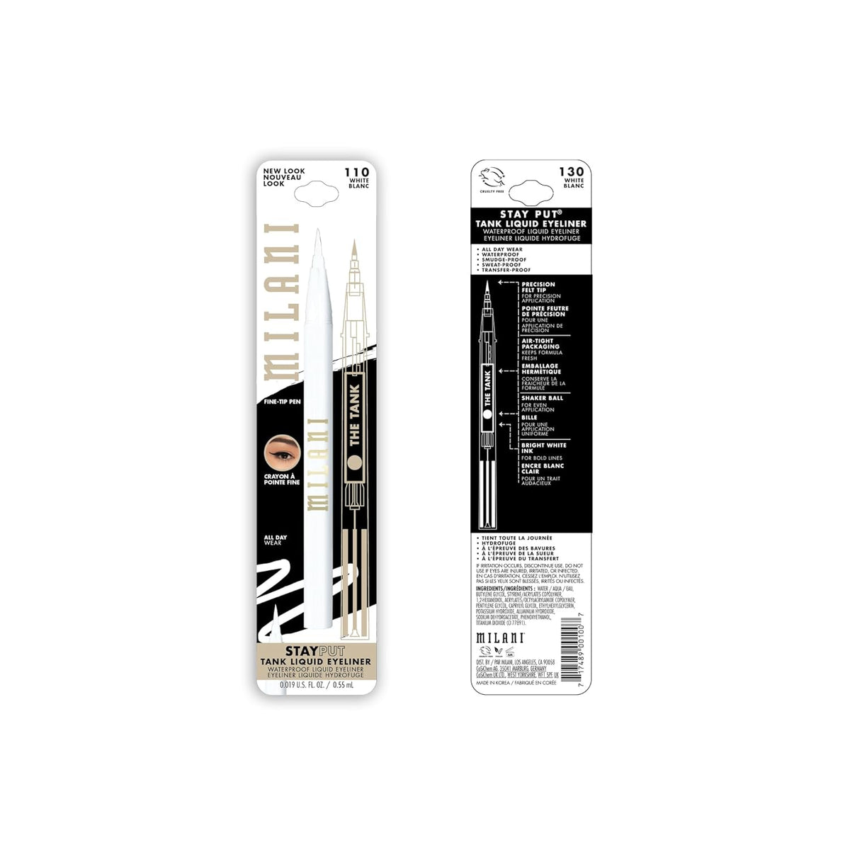 Milani The Tank Liquid Eyeliner - No-Skip Liquid Eyeliner Pen, Waterproof Formula, Makeup Pen, Long