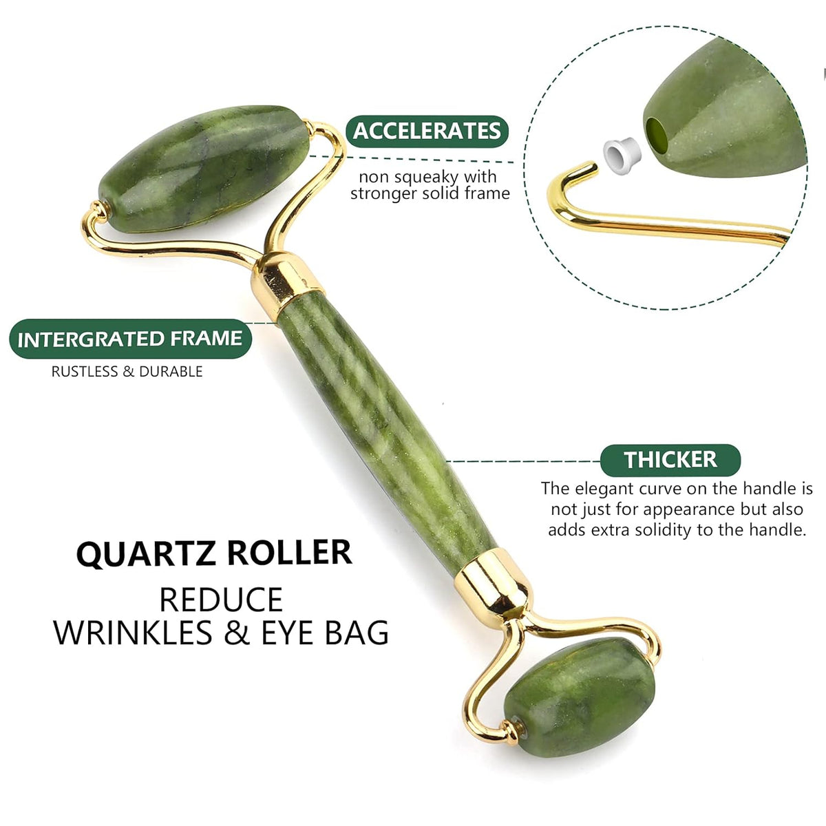 Deciniee Jade Roller and Gua Sha Set - Beauty Face Massager & Guasha Tool for Eye, Neck, Body - 2