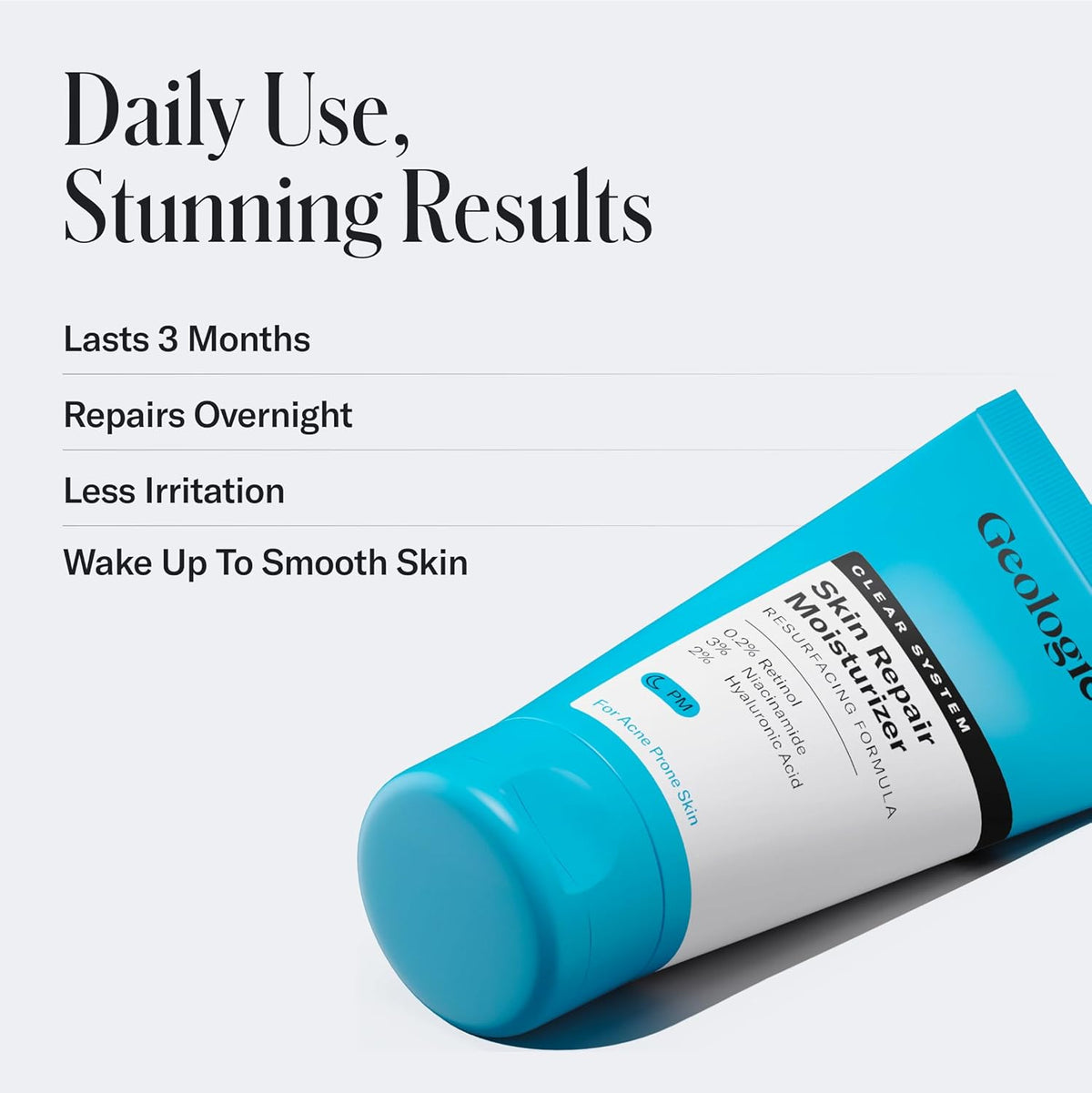 Geologie Skin Repair Moisturizer Face Cream | Clear System Retinol Resurfacing Formula | For