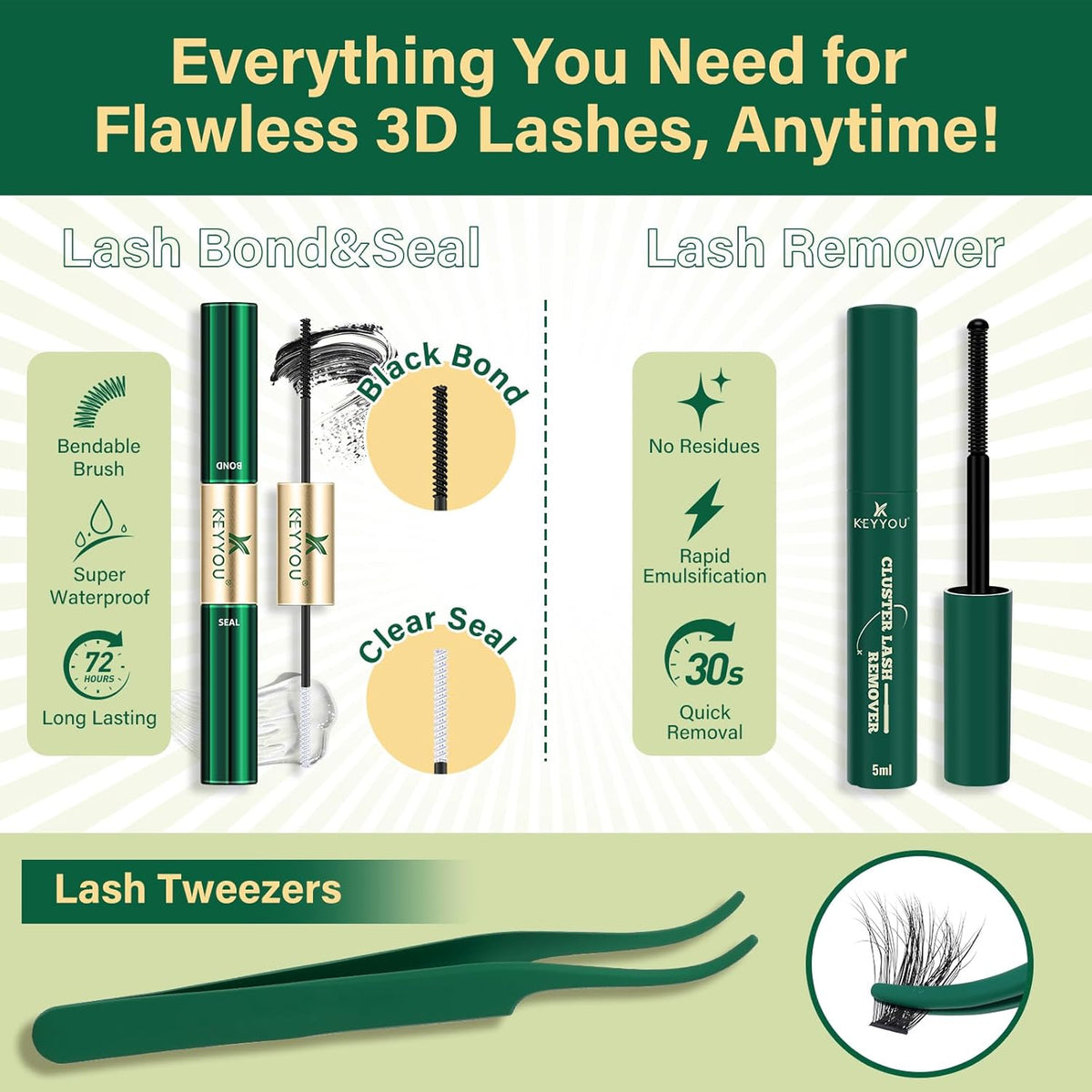Clusters Kit 3D Effect Eyelash Clusters Kit 280pcs 100D D Curl 9-18MIX Individual Lashes Wispy