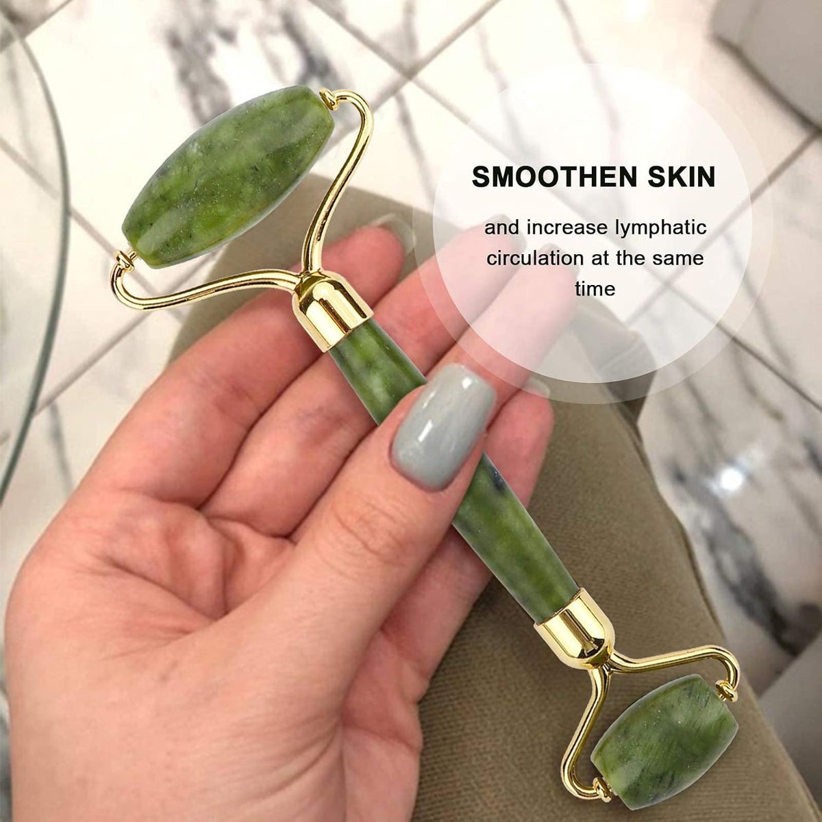 Deciniee Jade Roller and Gua Sha Set - Beauty Face Massager & Guasha Tool for Eye, Neck, Body - 2