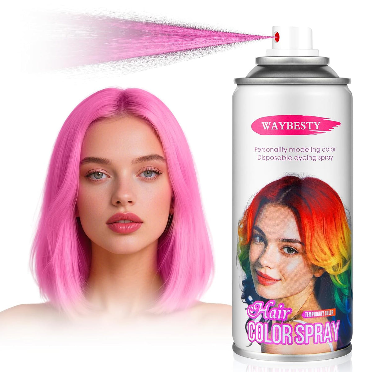 Temporary Hair Color Wax For Kids Women Men, Washable Hair Color Spray Non-Sticky For Cosplay Party