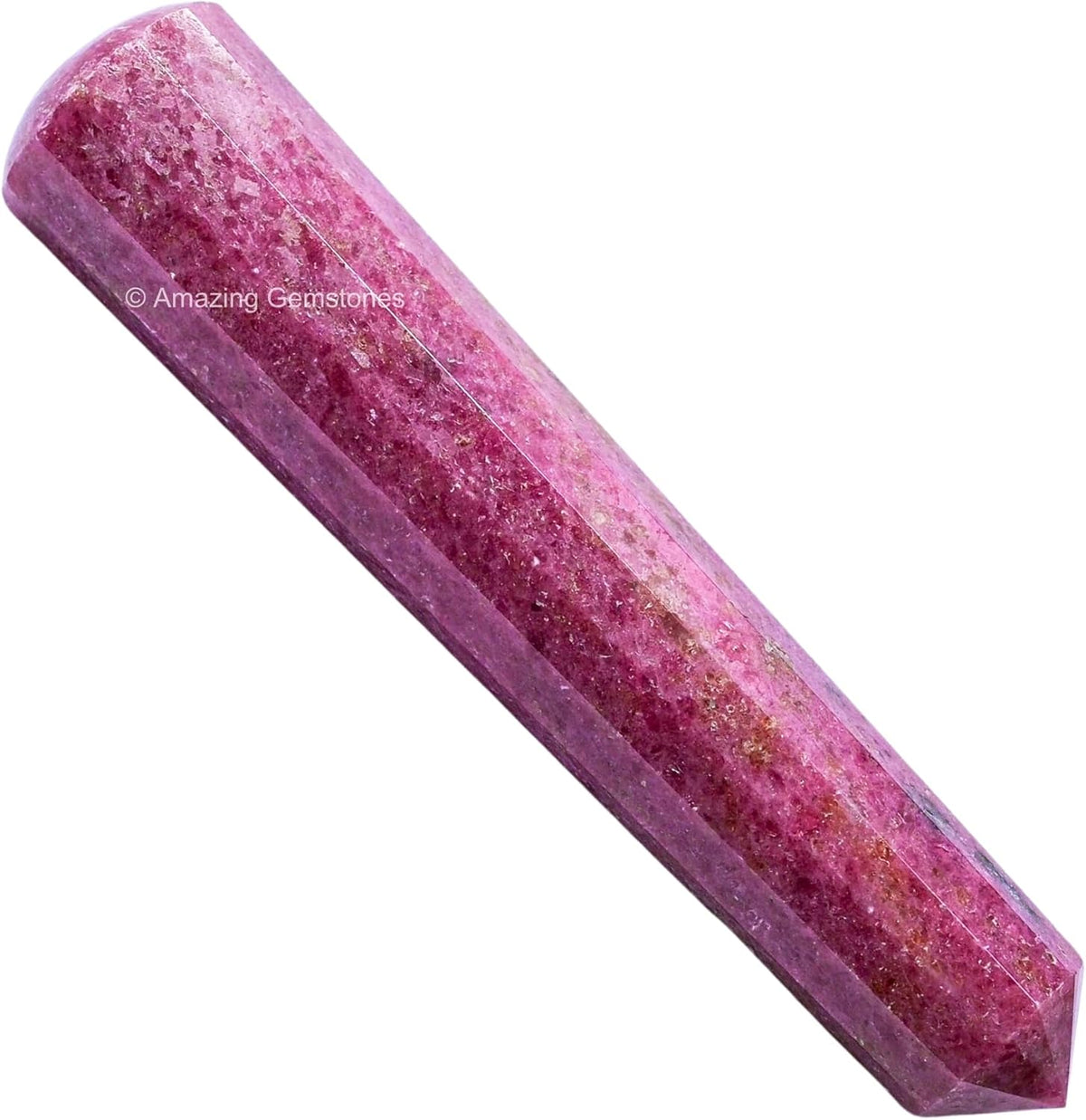 Amazing Gemstone Rhodonite Crystal Wand Massage Stick - Pelvic Wand Gua Sha for Adults - Crystals