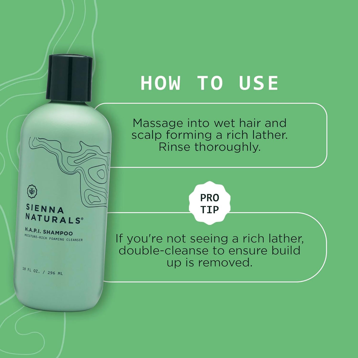 Sienna Naturals - HAPI Shampoo - Anti Frizz - Sulfate-Free, Scalp-Nourishing & Hydrating Cleanser