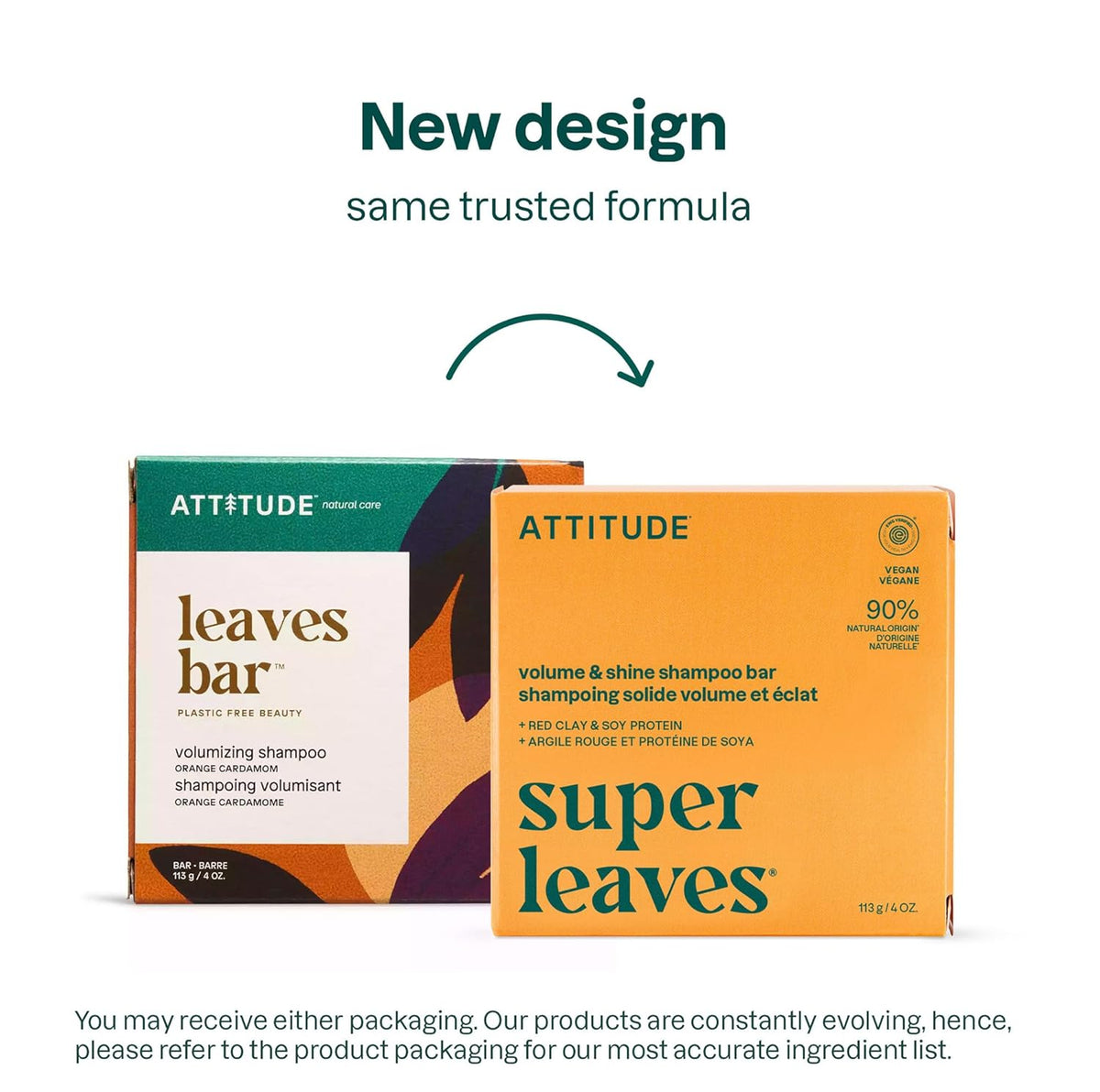 ATTITUDE Volume & Shine Shampoo Bar, Natural Origin, for Thin and Flat Hair, Soy Protein & Red