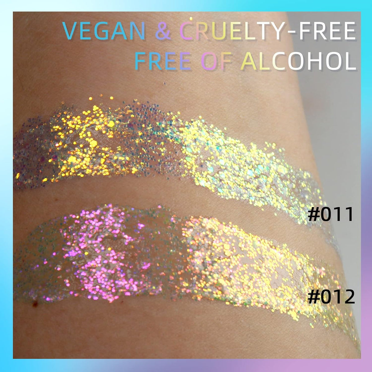 DAGEDA Body Glitter Gel, Holographic Face Glitters Body Gel Shimmer Liquid Eyeshadow, Color