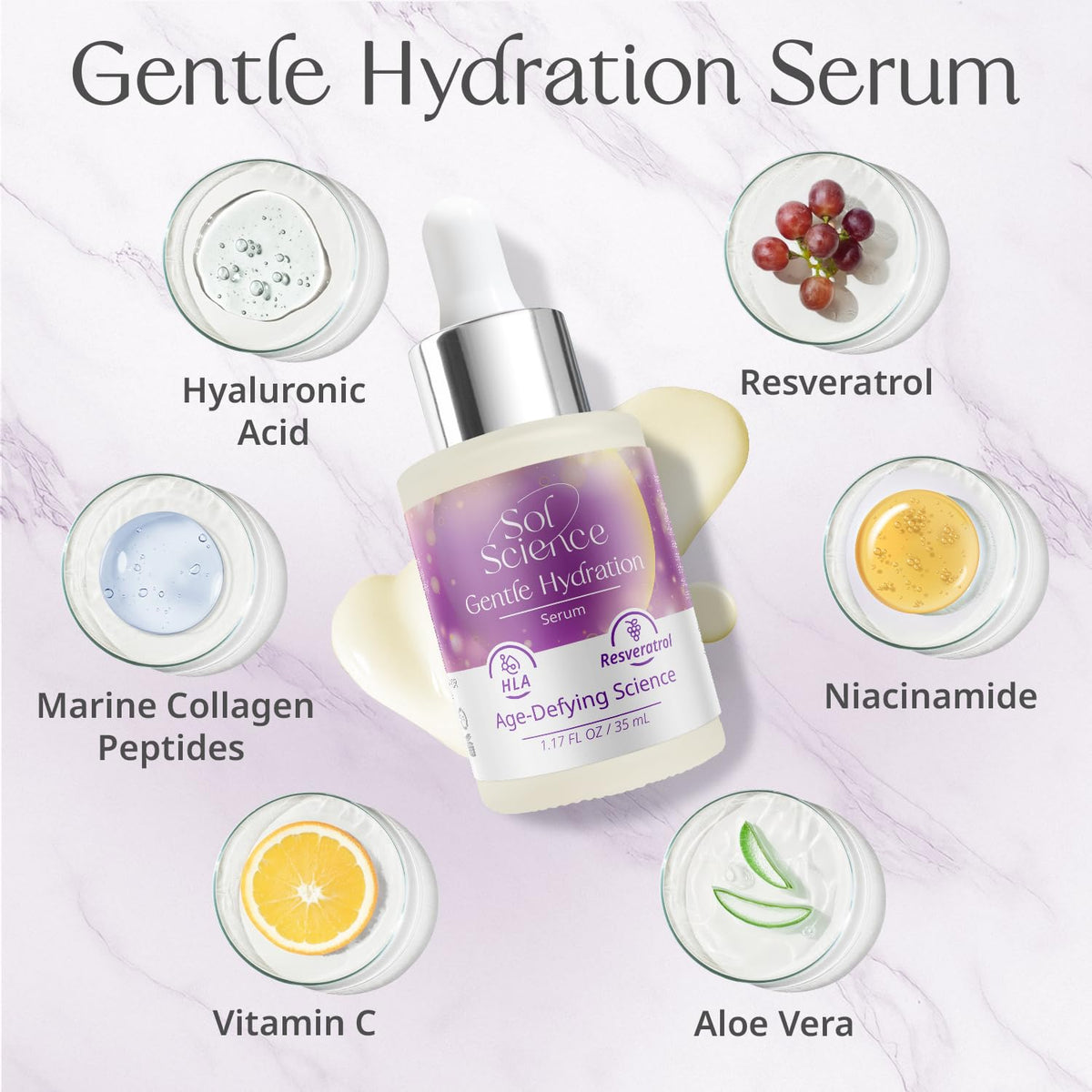 Gentle Hydration Serum - Lightweight & Moisturizing for Sensitive Skin with Hyaluronic Acid