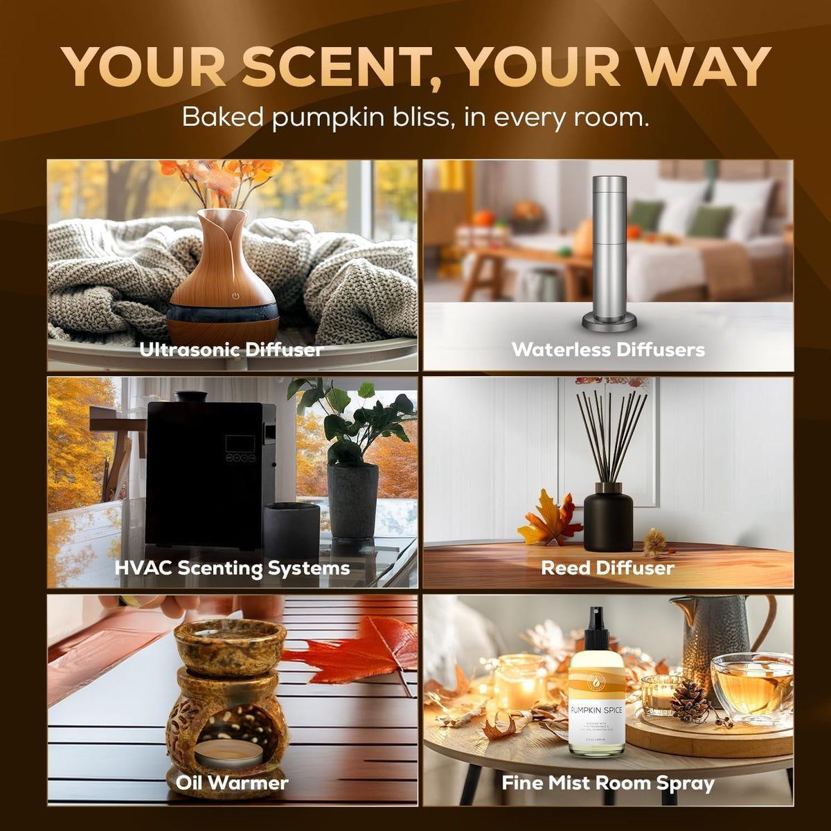 Aroma Country Pumpkin Spice Diffuser Oil - Luxury Essential Oils for Diffuser Refill & Air