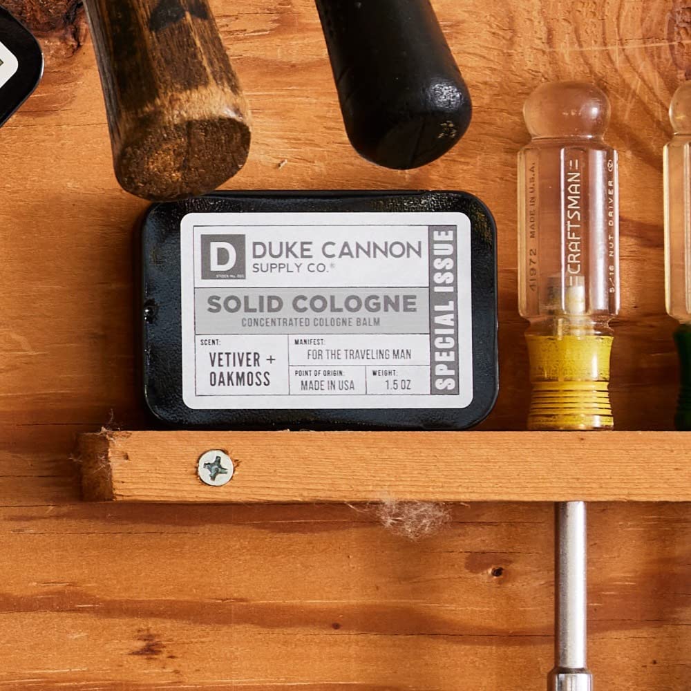 Duke Cannon Supply Co. Solid Cologne for Men Special Issue Vetiver and Oakmoss (Fresh Air