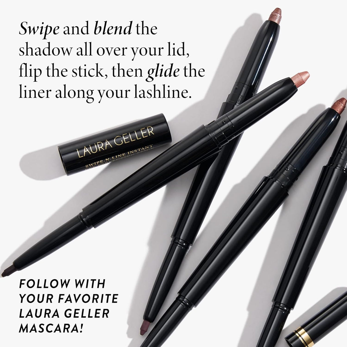 LAURA GELLER NEW YORK Swipe-n-Line Dual-Ended Eyeshadow + Eyeliner - Glam (Smokey Purple/Rich Plum)