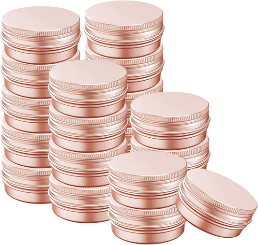 1 Ounce Aluminum Tin Jar with Screw Cap 30mL Tin Cans Refillable Containers for Cosmetic, Lip Balm