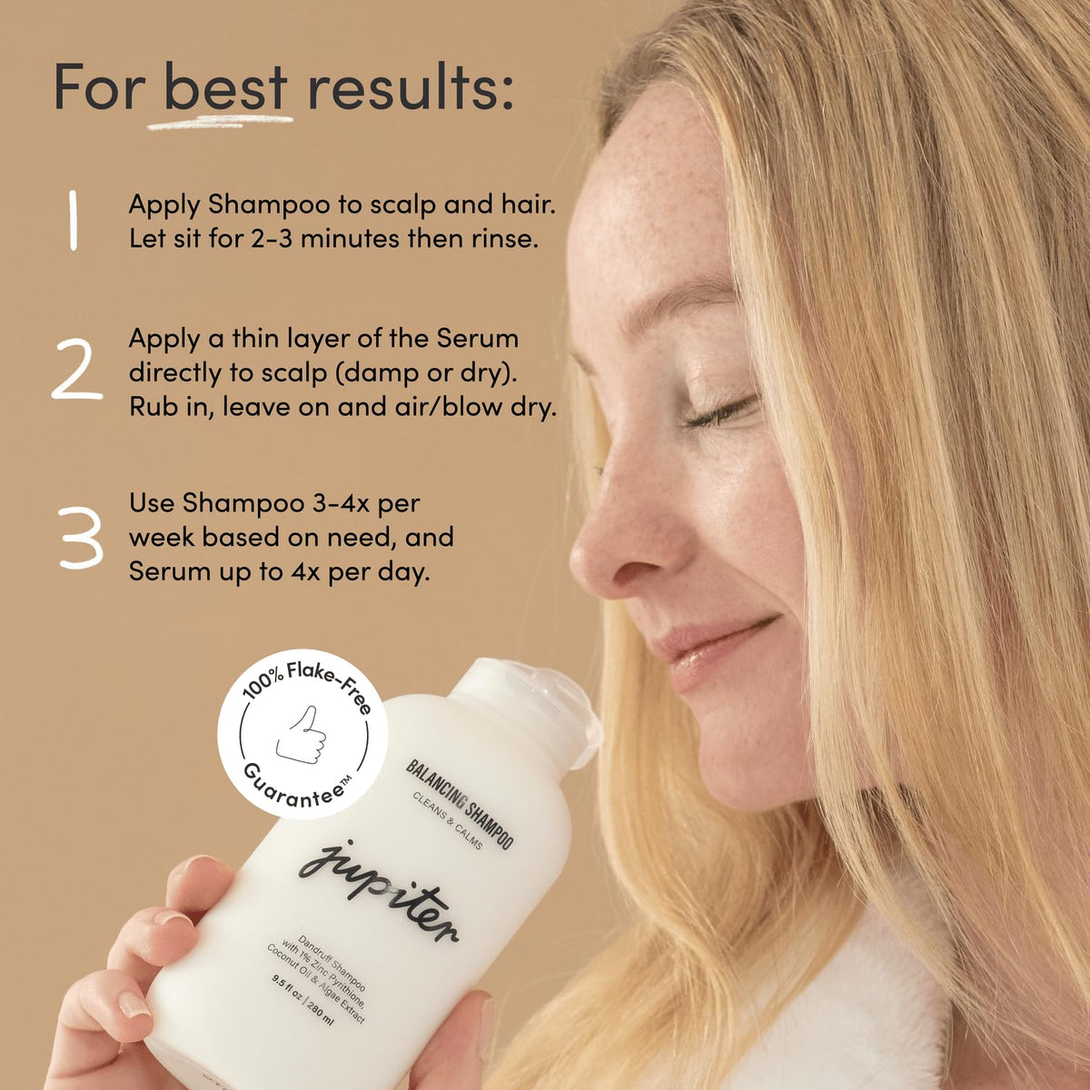Jupiter Balancing Shampoo and Restoring Serum - Anti Dandruff Shampoo & Serum for Flaky, Itchy
