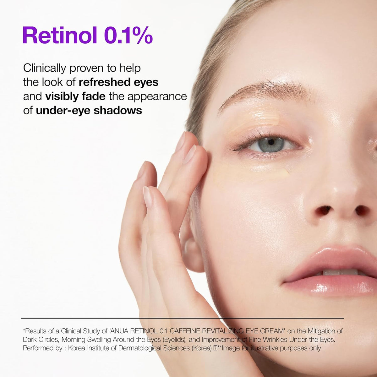 ANUA Retinol 0.1 Caffeine Revitalizing Eye Cream, Under Eye Cream For Hydration, Glow Up Eye