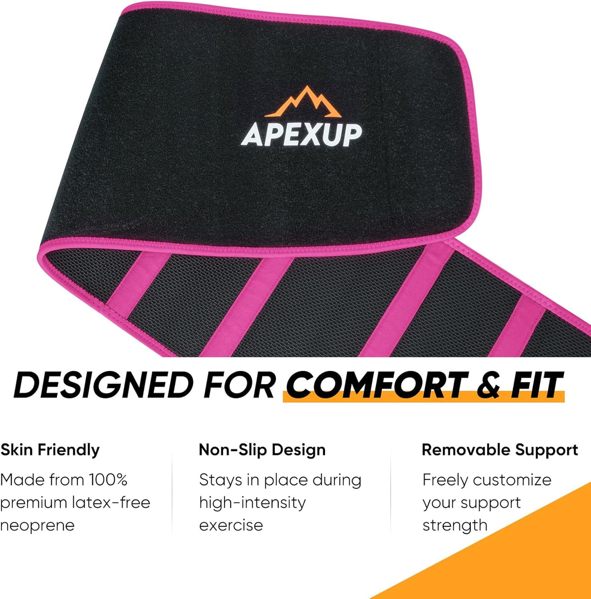 APEXUP Sweat Waist Trainer for Women and Men, Neoprene Waist Trimmer Belt Slimming Sweat Band with