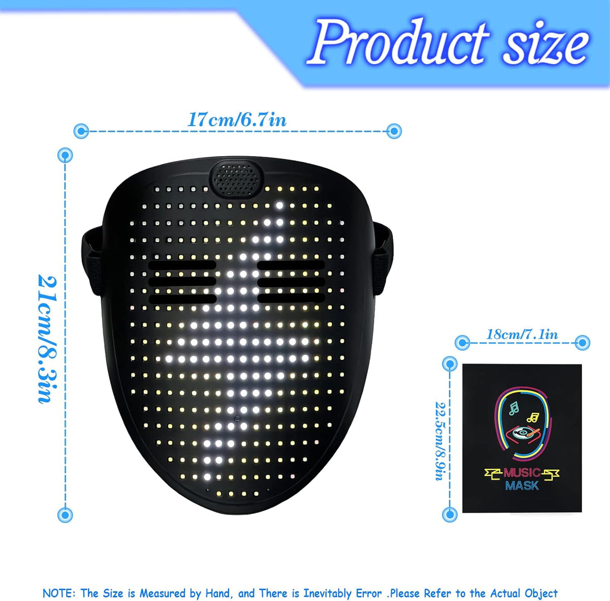 Led Mask with Gesture Sensing,Light up mask for Kids/Men/Women LED Halloween Mask for Costume