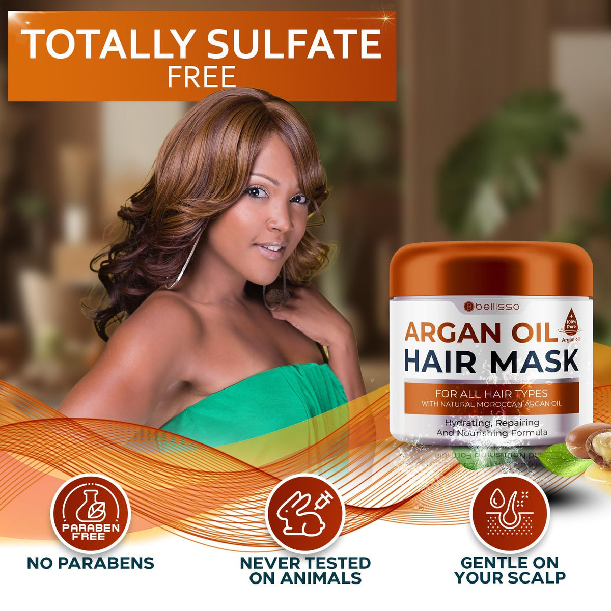 Moroccan Argan Oil Mask - Deep Conditioning Moisturizer for Dry, Extremely Damaged Hair - Hydrating