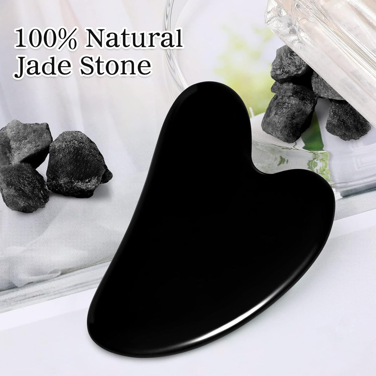 rosenice Gua Sha Facial Tools Black Guasha Tool Gua Sha Jade Stone for Face Skincare Facial Body