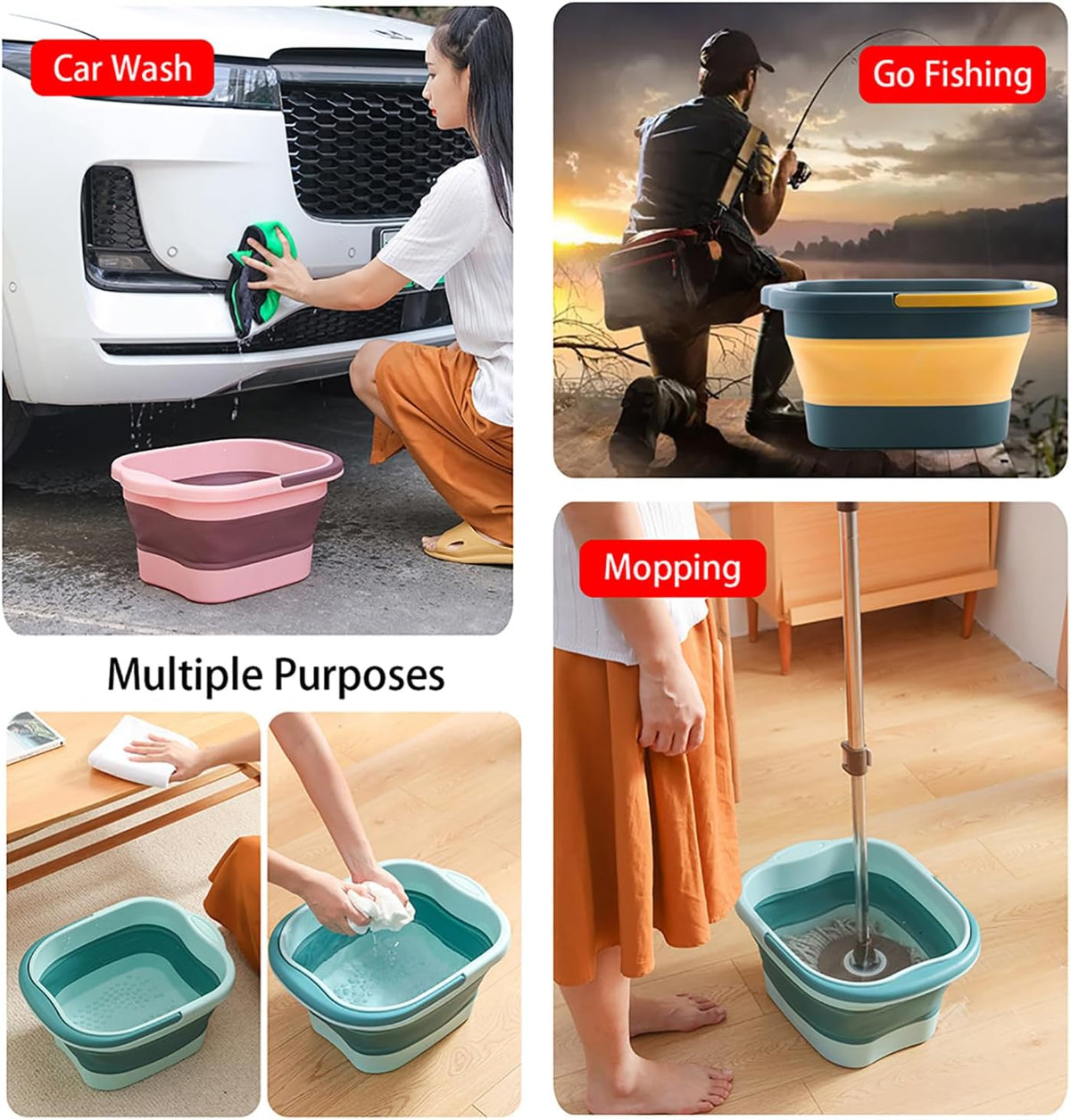 Collapsible Foot Spa Bath Massager for Dry Cracked Feet, Feet Soaking Tub with Massage Acupoint