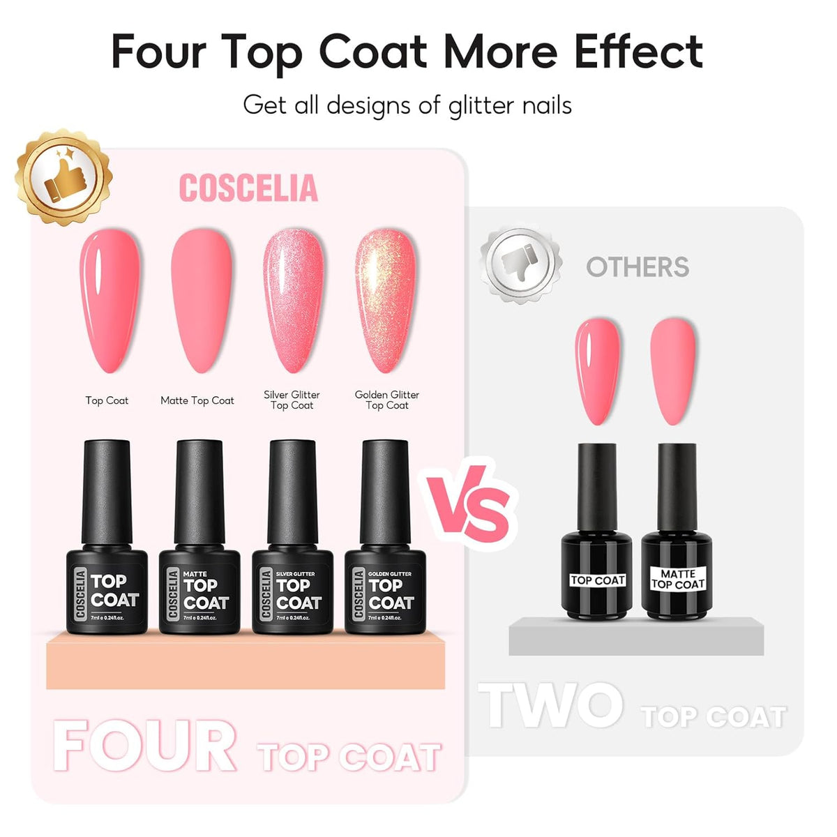 60PCS Gel Nail Polish Starter Kit, 7ml 55 Colors gel polish with 5pcs Top Base Coat Pink White Red