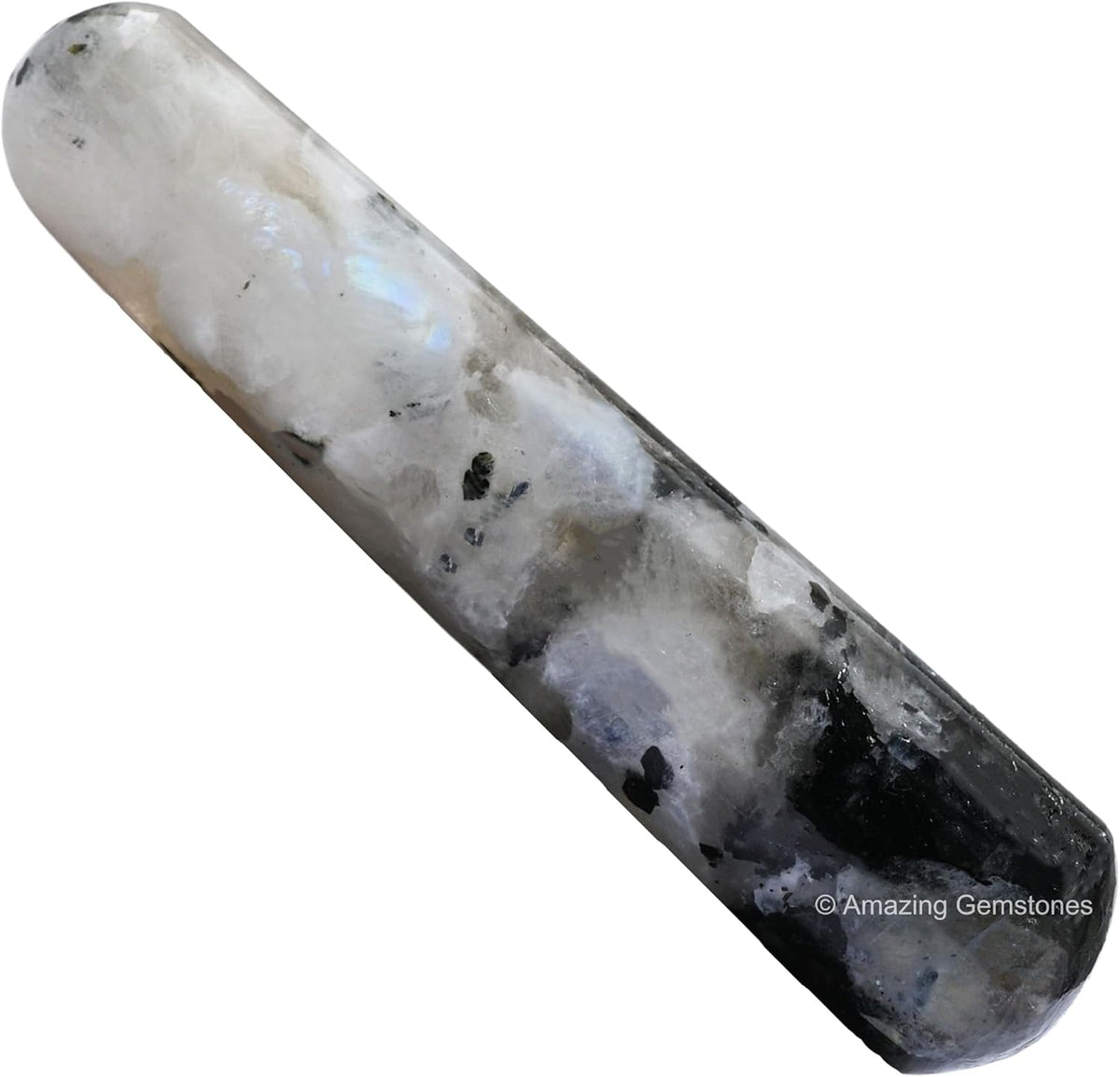 Amazing Gemstone Rainbow Moonstone Crystal Wand Massage Stick - Pelvic Wand Gua Sha for Adults