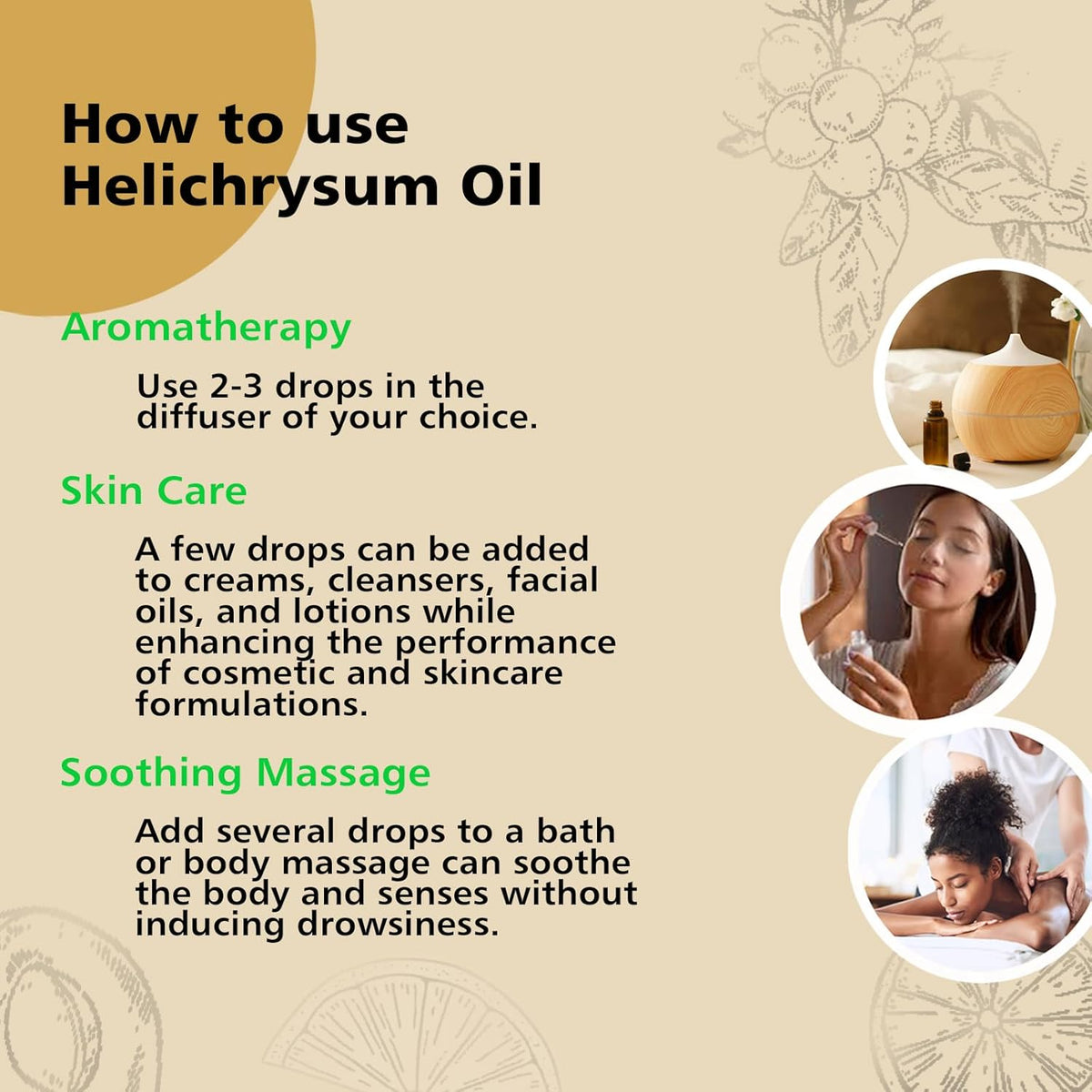 Helichrysum Essential Oil, 100% Pure Undiluted Helichrysum Oil for Aromatherapy Beauty & Home Care