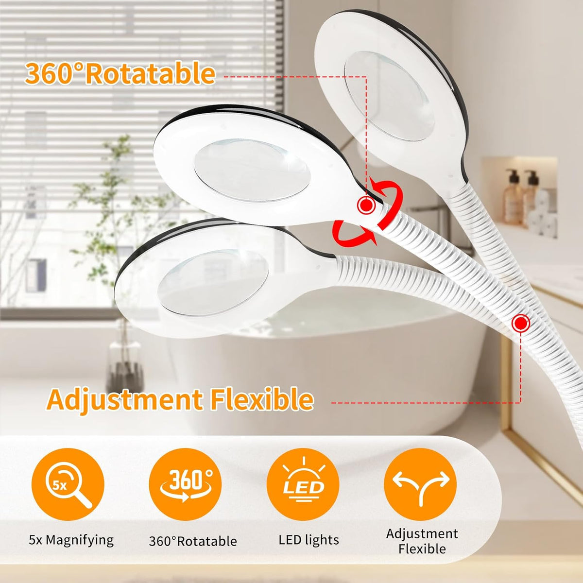Professional Facial Steamer, 2 in 1 Ozone Facial Steamer with 5X Magnifying Lamp, face Steamer