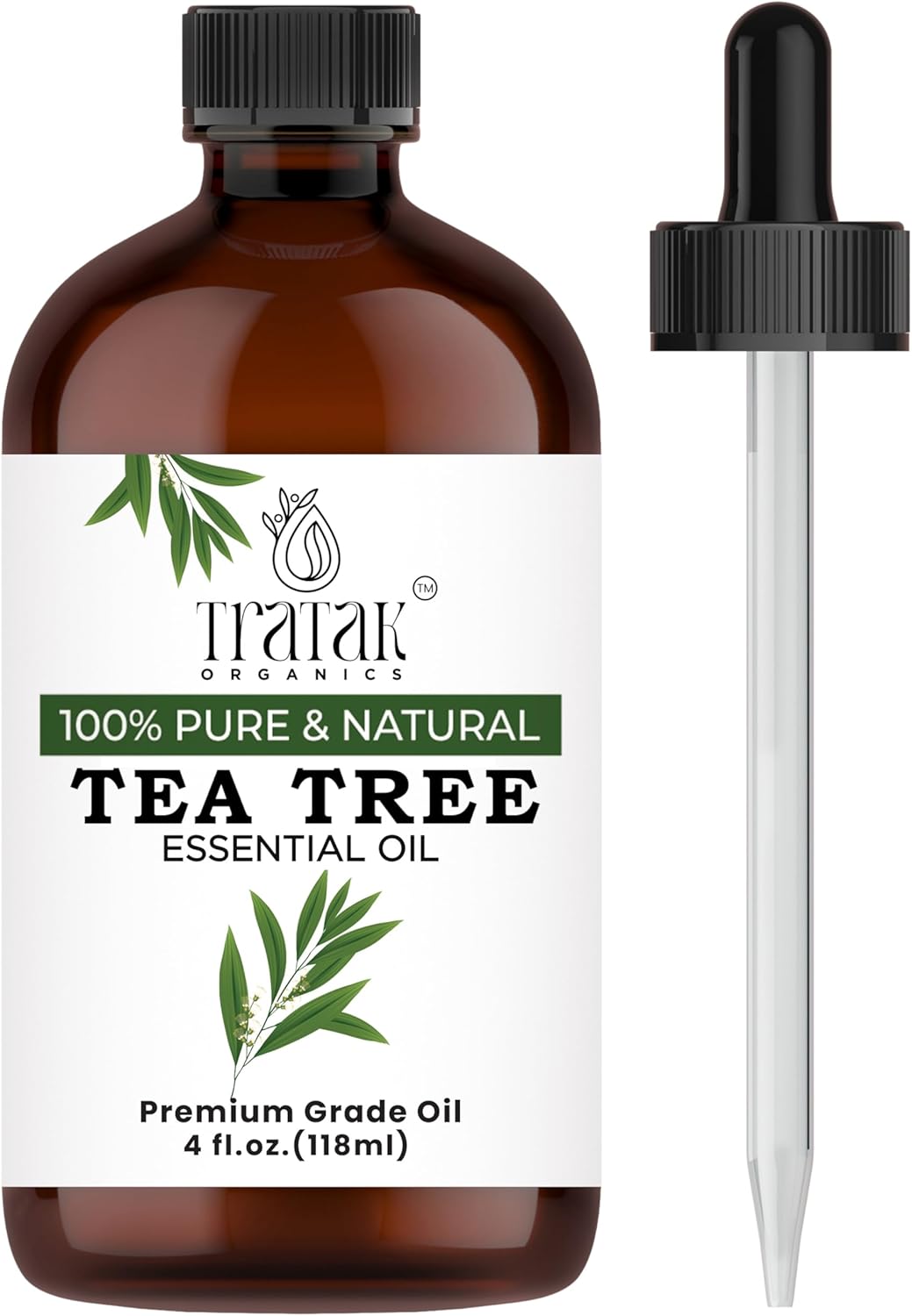 Tea Tree Oil for Skin, Hair & Toenails - 4 Fl Oz - 100% Pure Natural Tea Tree Essential Oil
