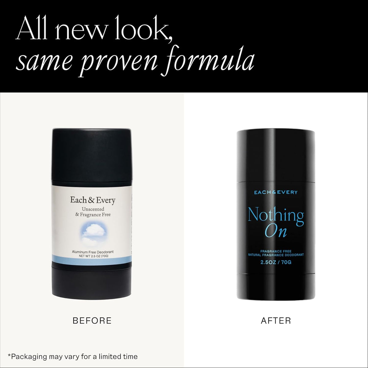 Each & Every Aluminum Free Deodorant for Men & Women, Unscented - Fragrance-Free All Natural