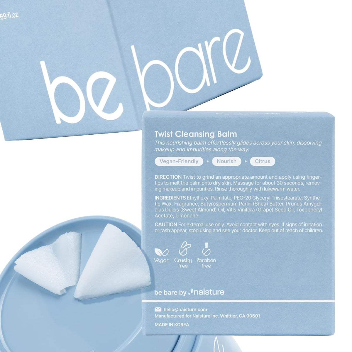 Bebare Twist Cleansing Balm with Hygienic Twist Dispenser: Cleanser for Heavy Makeup Removal