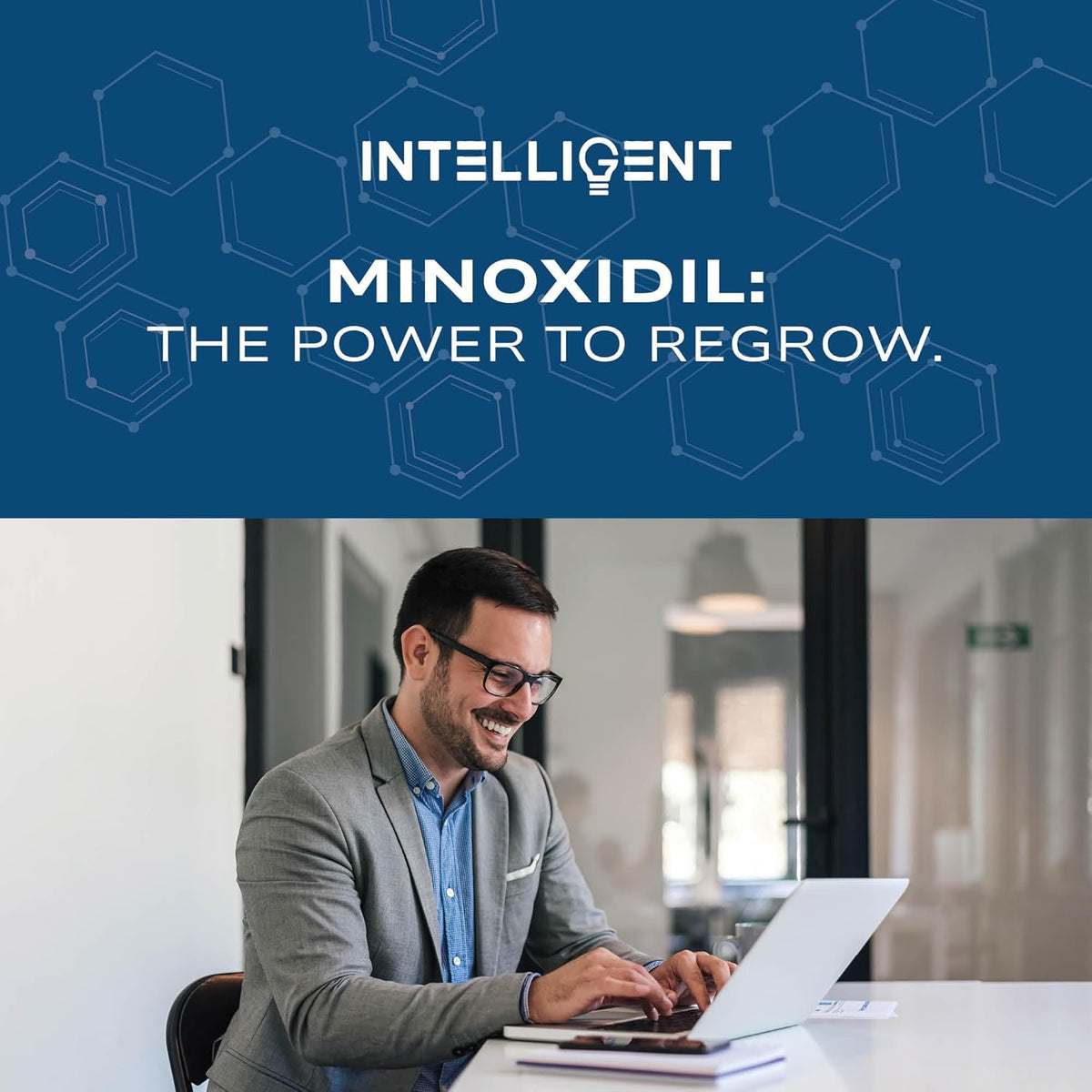 Intelligent Minoxidil | Fast-Drying, No-Grease | Extra Strength 5% Topical Hair Regrowth Treatment