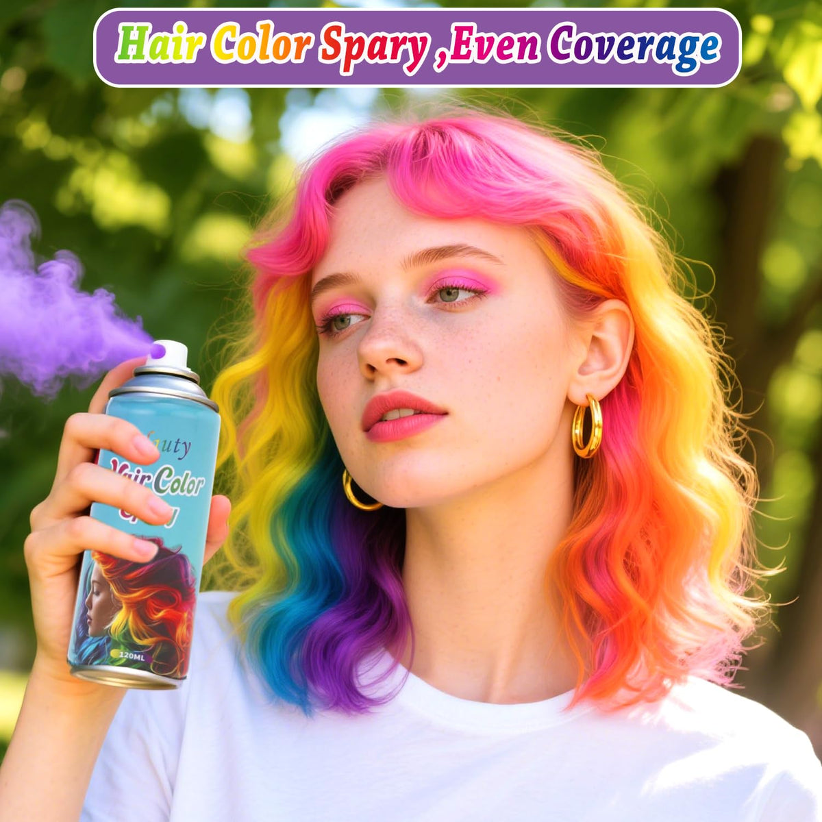Pink Hair Spary, Temporary Hair Dye Spray For Kids Women Men, Washable One-Time Use Hair Color Wax