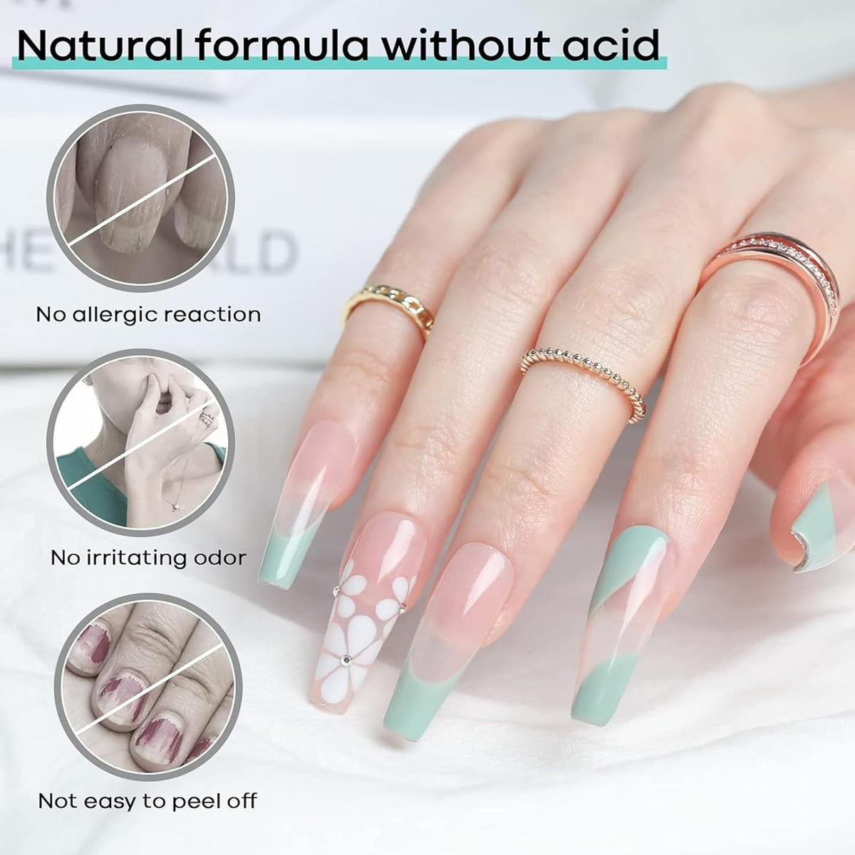 modelones Nail Dehydrator, 15 ml Acid Free Nail Prep Dehydrator for Press Ons/Acrylic Nails/Gel