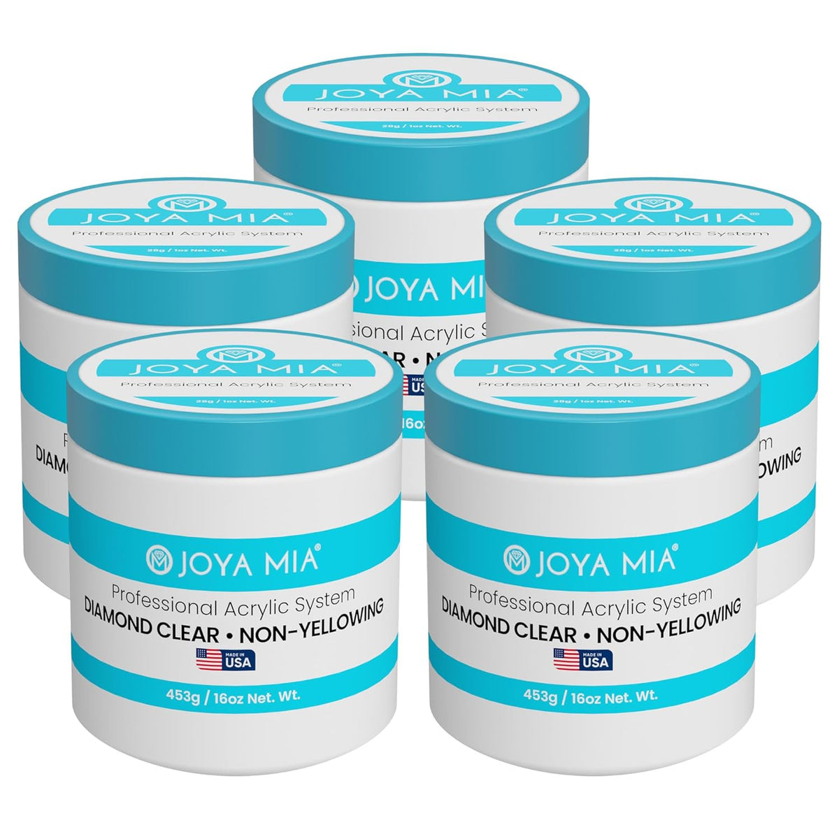 Joya Mia Acrylic Powder for Nails, MMA-Free, Super Adhesion Professional Powder for Flawless &
