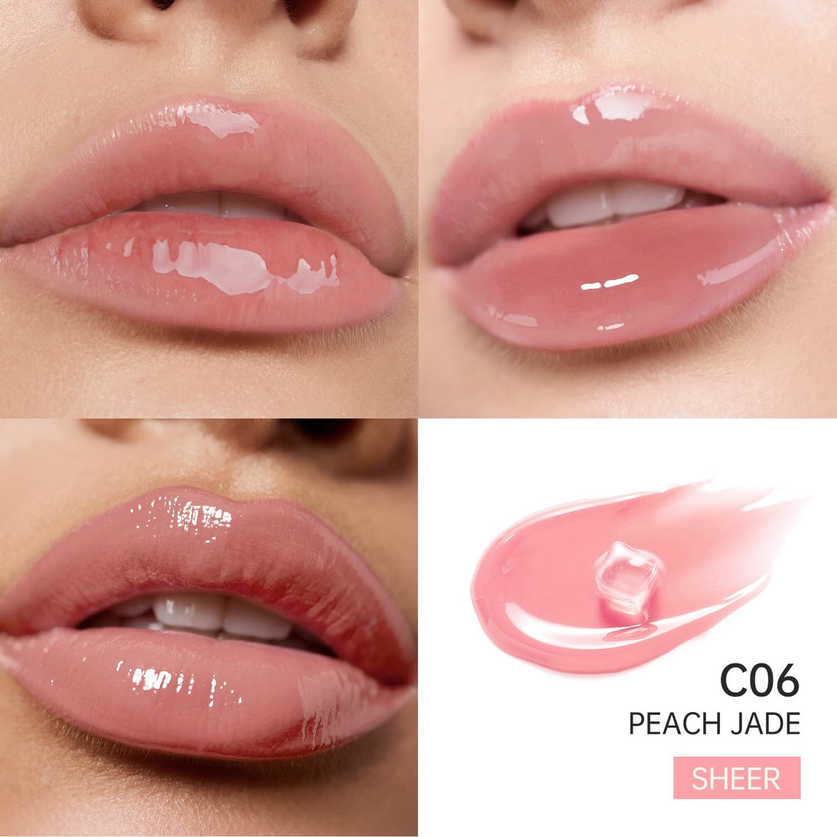 Catkin Lip Plumper Gloss, Tinted Lip Serum with Hyaluronic Acid & Jojoba Oil, Non-sticky Volumizing