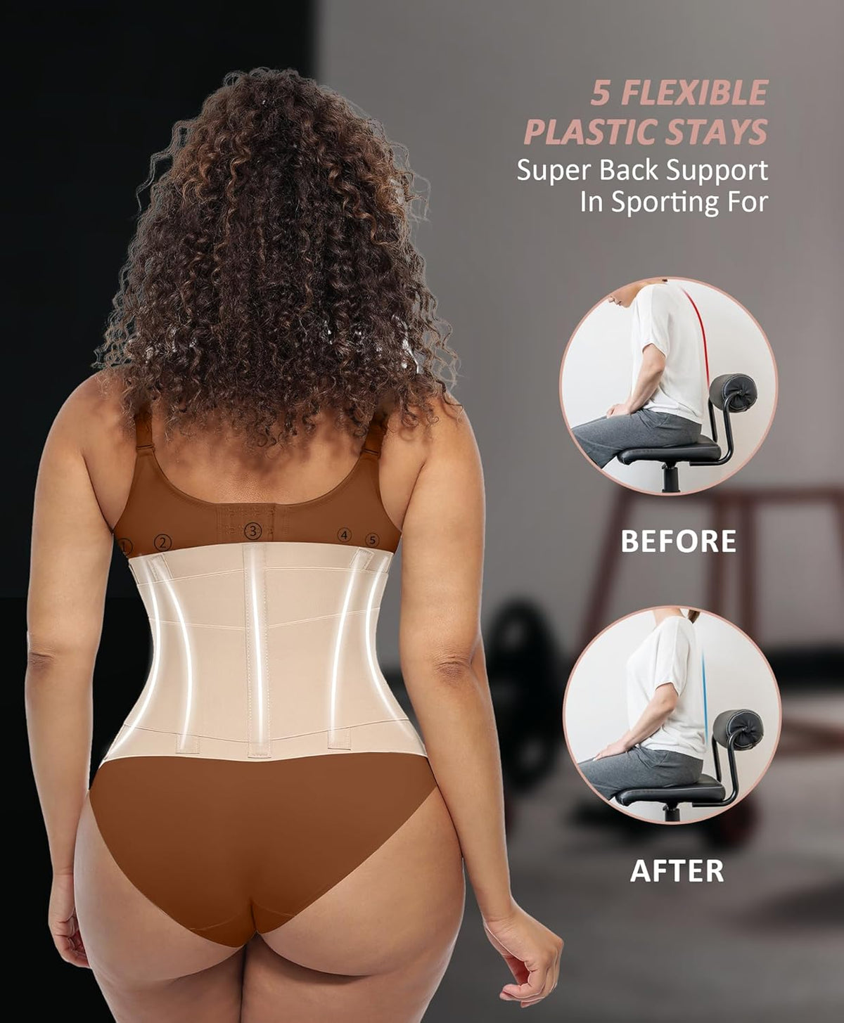 FeelinGirl Waist Trainer Belt Waist Cincher Trimmer Ab Belt Tummy Control Body Shaper with Triple