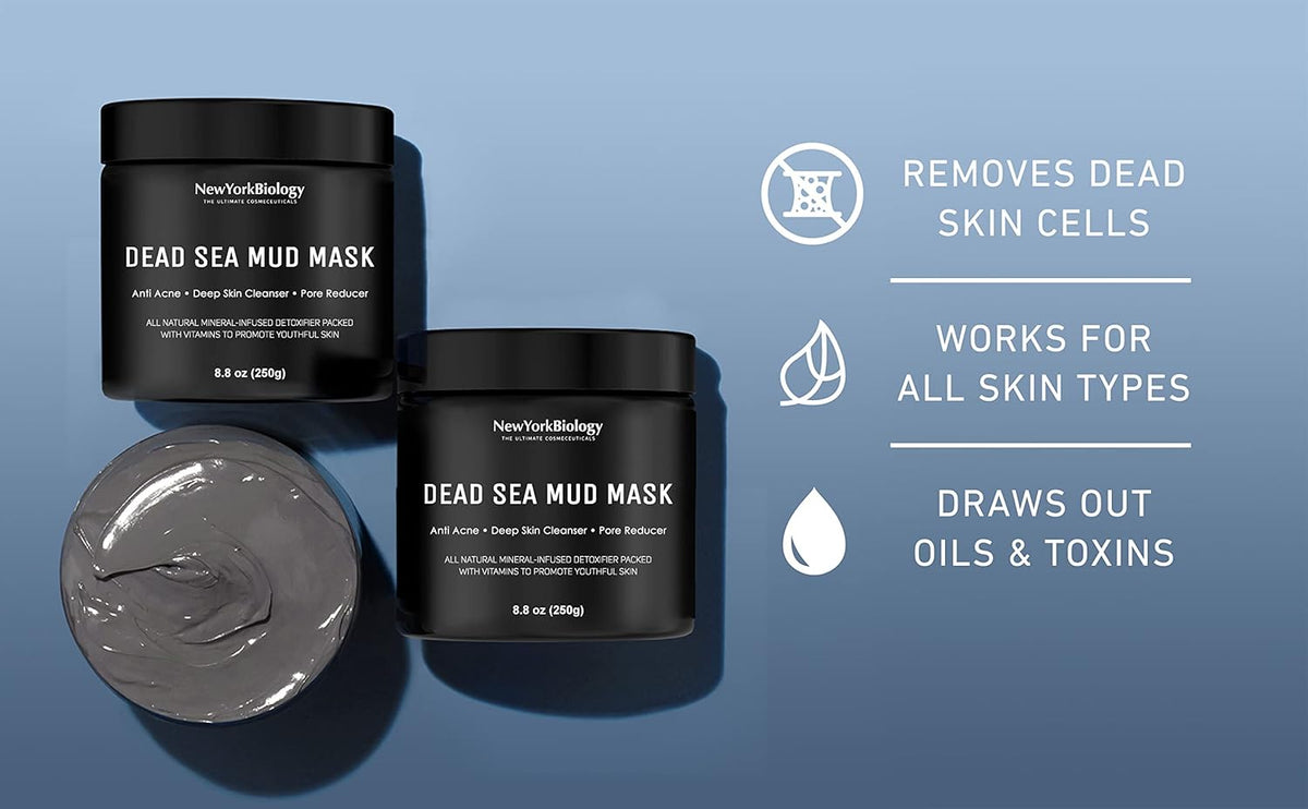 New York Biology Dead Sea Mud Mask for Face and Body | Spa Quality Pore Refiner for Oily Skin |
