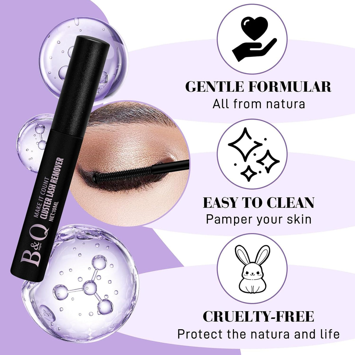 B&Qaugen B&Q Lash Remover for Lash Clusters 10 ML Lash Cluster Remover Cluster Lash Remover Cluster