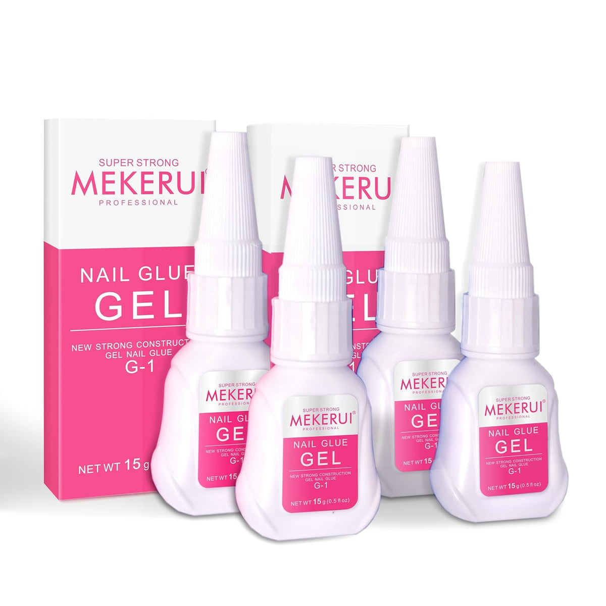 Super Strong Nail Glue Gel for Press on Nails,Drip and Clog Proof,7S Quickly Dry Without UV