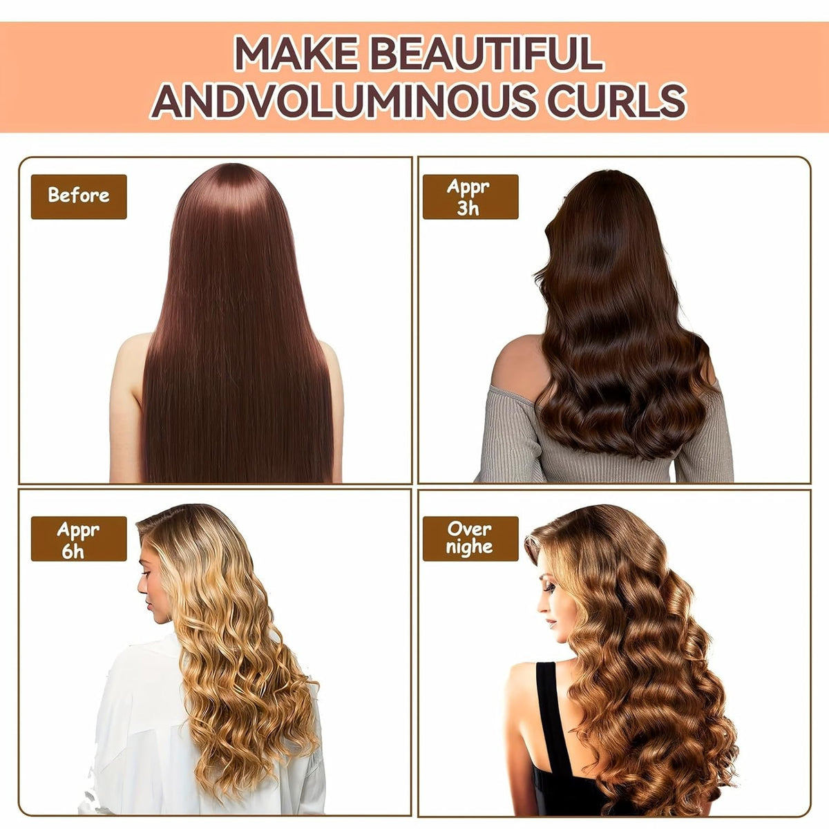 Heatless Hair Curler Overnight Curl Rods for All Hair Types, Healthy and Stylish Heatless Curling