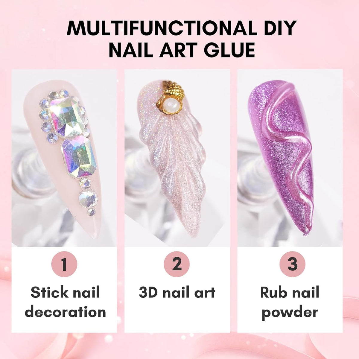 Makartt Nail Rhinestone Glue: Super Strong Gel Glue for Nail Art Decorations, Charms, 3D Bling