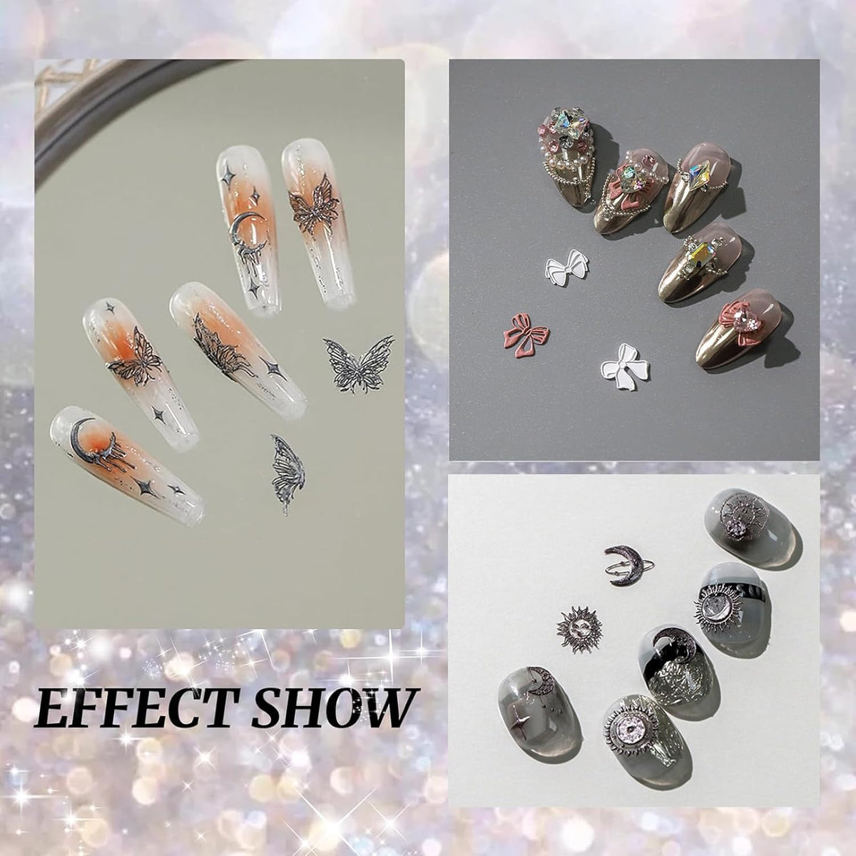 Nail Art Silicone Template, Sun and Moon Nail Decoration Silicone 3D Nail Art Carving Templates for