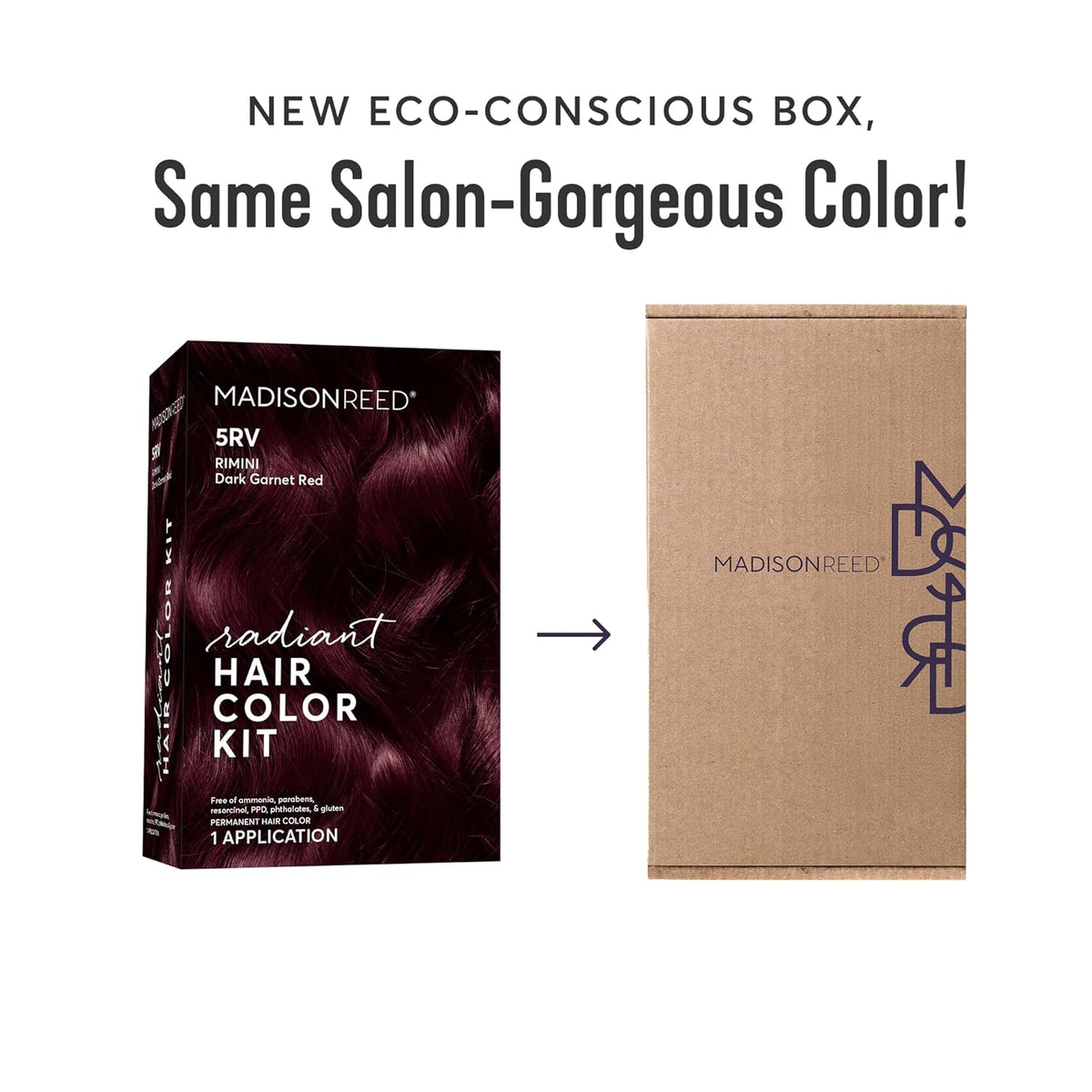Madison Reed Radiant Hair Color Kit | 5RV Dark Garnet Red with Vibrant Red Violet Tones (Rimini