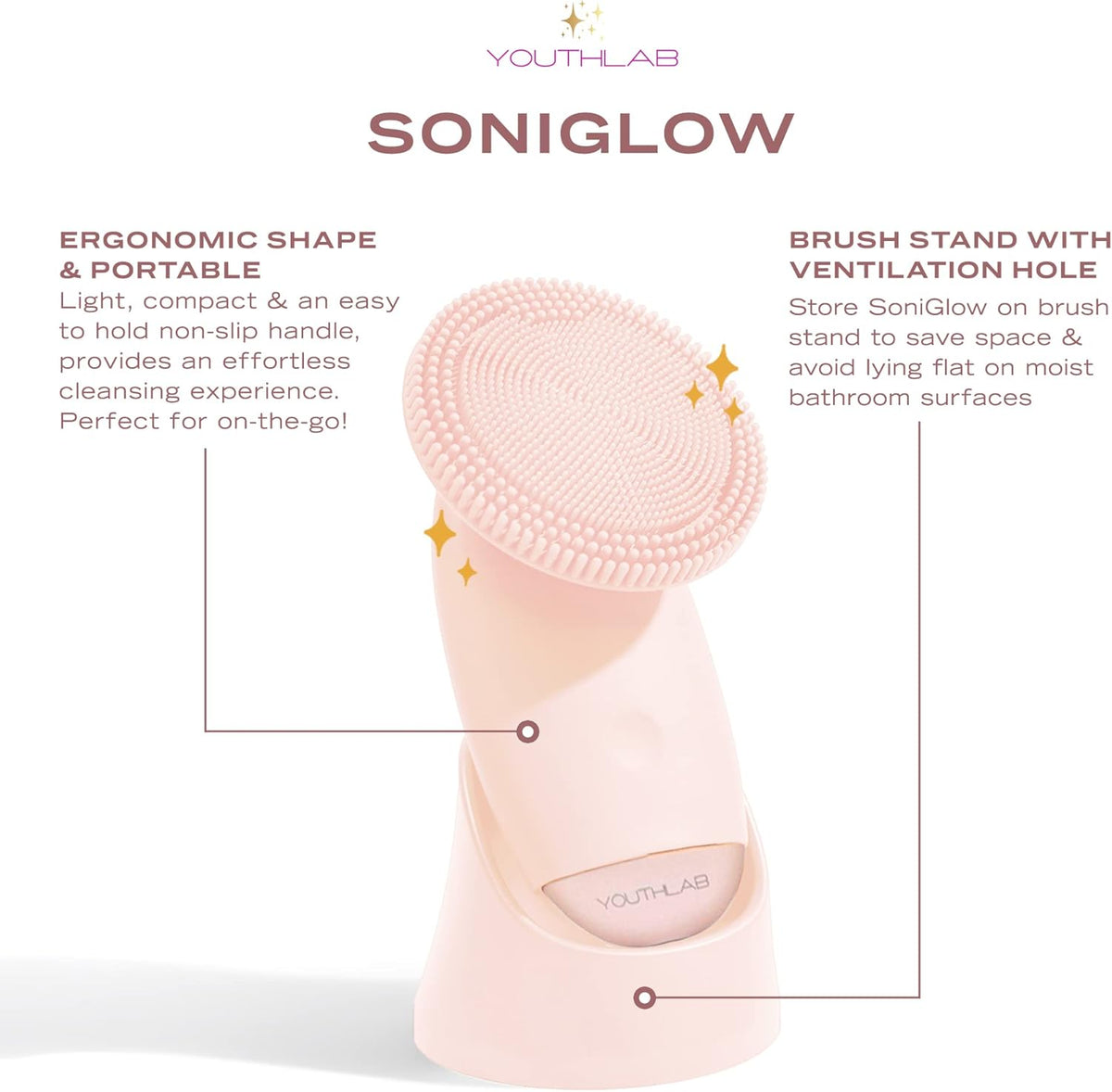 SoniGlow Silicone Facial Cleansing Brush – Electric Vibrating Skincare Scrubber Tool for Deep Pore