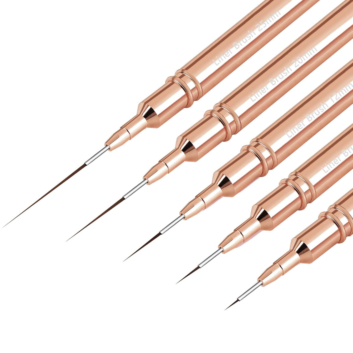 Metallic Nail Art Brushes, 5Pcs Nail Art Liner Brushes, Painting Art Design Brush Set Nail Dotting
