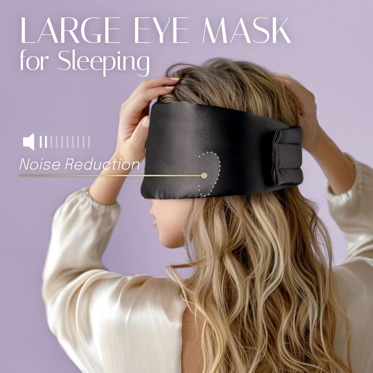 Silk Sleep Mask Soft Pressureless: 100% Mulberry Silk for Eye Skin Anti Wrinkles, Large Size for