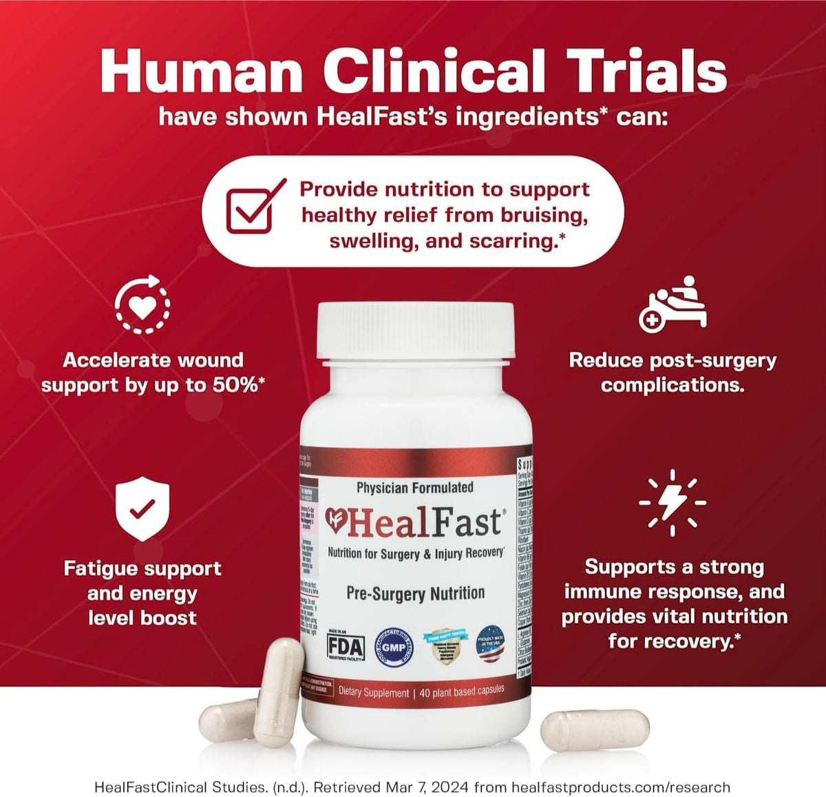 Surgery & Injury Recovery Supplement (Pre-Op): Quercetin, Probiotics Supplement for Wound