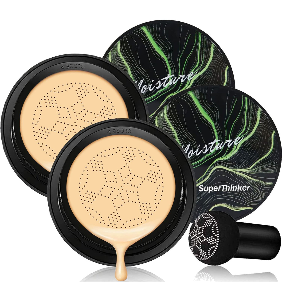 Mushroom Head Air Cushion CC Cream, BB Cream Face Makeup Foundation for Mature Skin Moisturizing