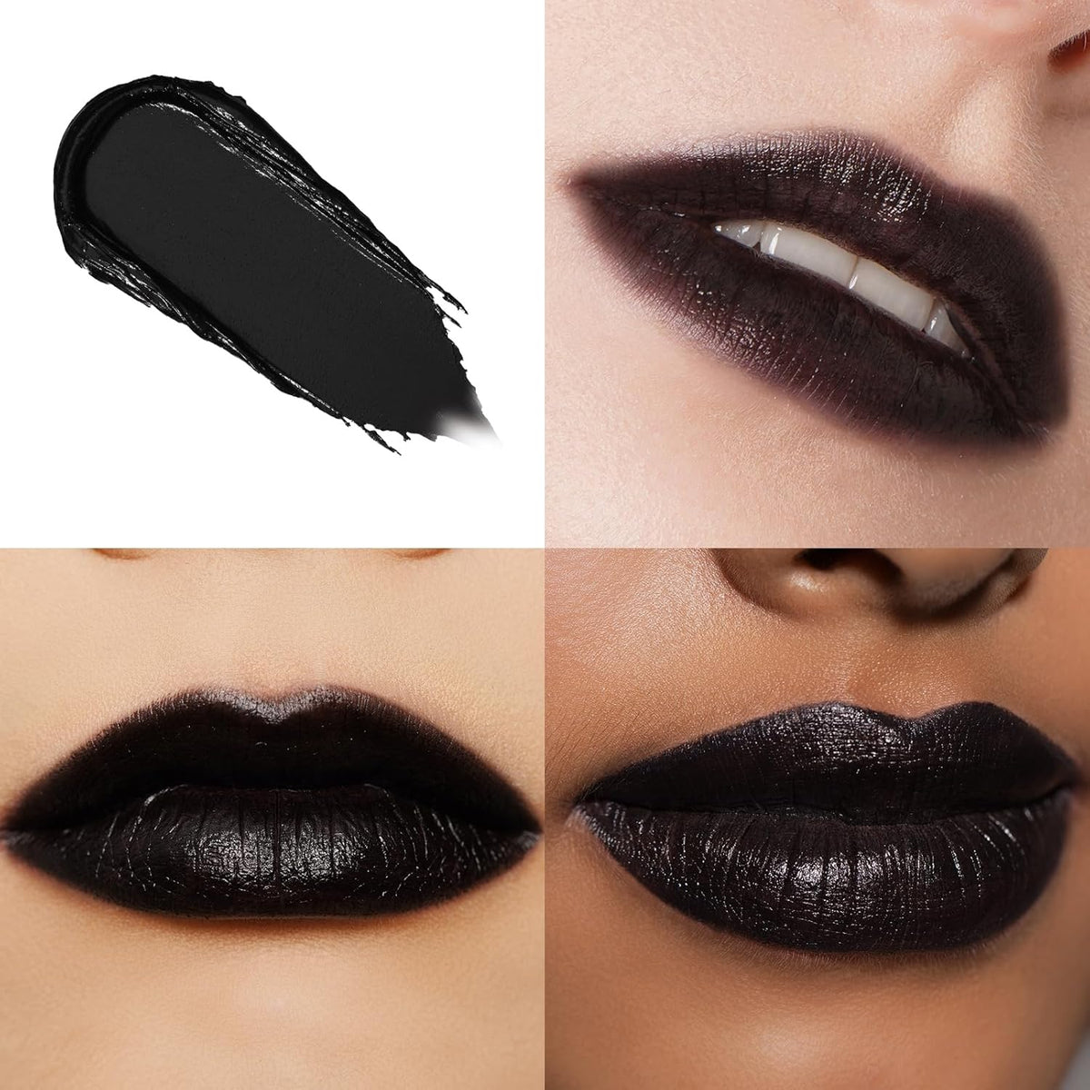 Oulac Black Lipstick for Women, Halloween Matte Lipsticks, Full Coverage Lip Color, Satin Matte