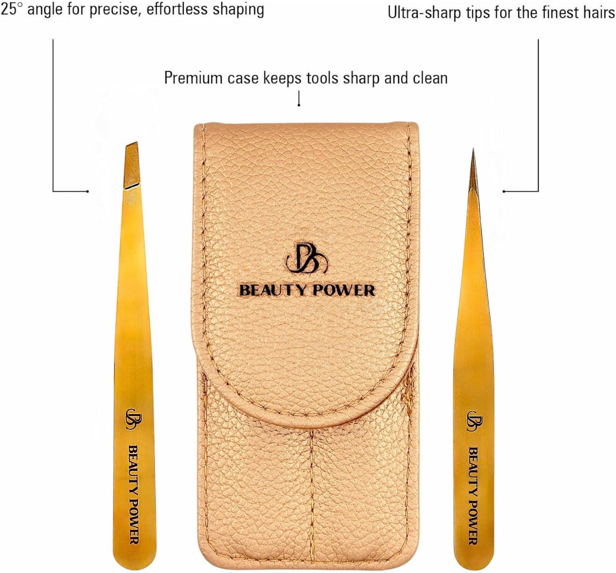 Professional Tweezers Set – Slant & Point, Ultra Precision German Stainless Steel Tweezers for