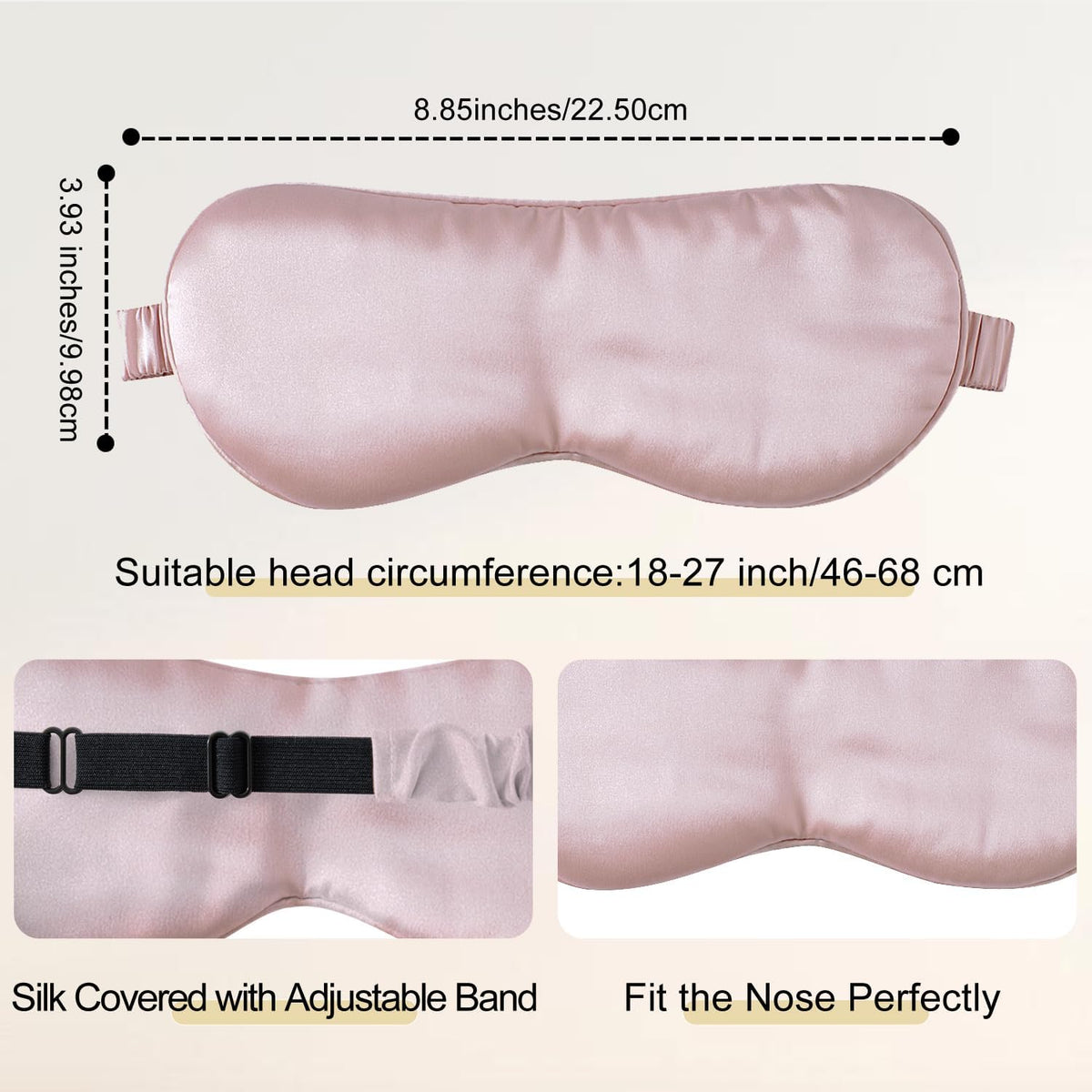 ZIMASILK 100% 22 Momme Pure Mulberry Silk Sleep Mask,Filled with 100% Mulberry Silk,Silk Wrapping